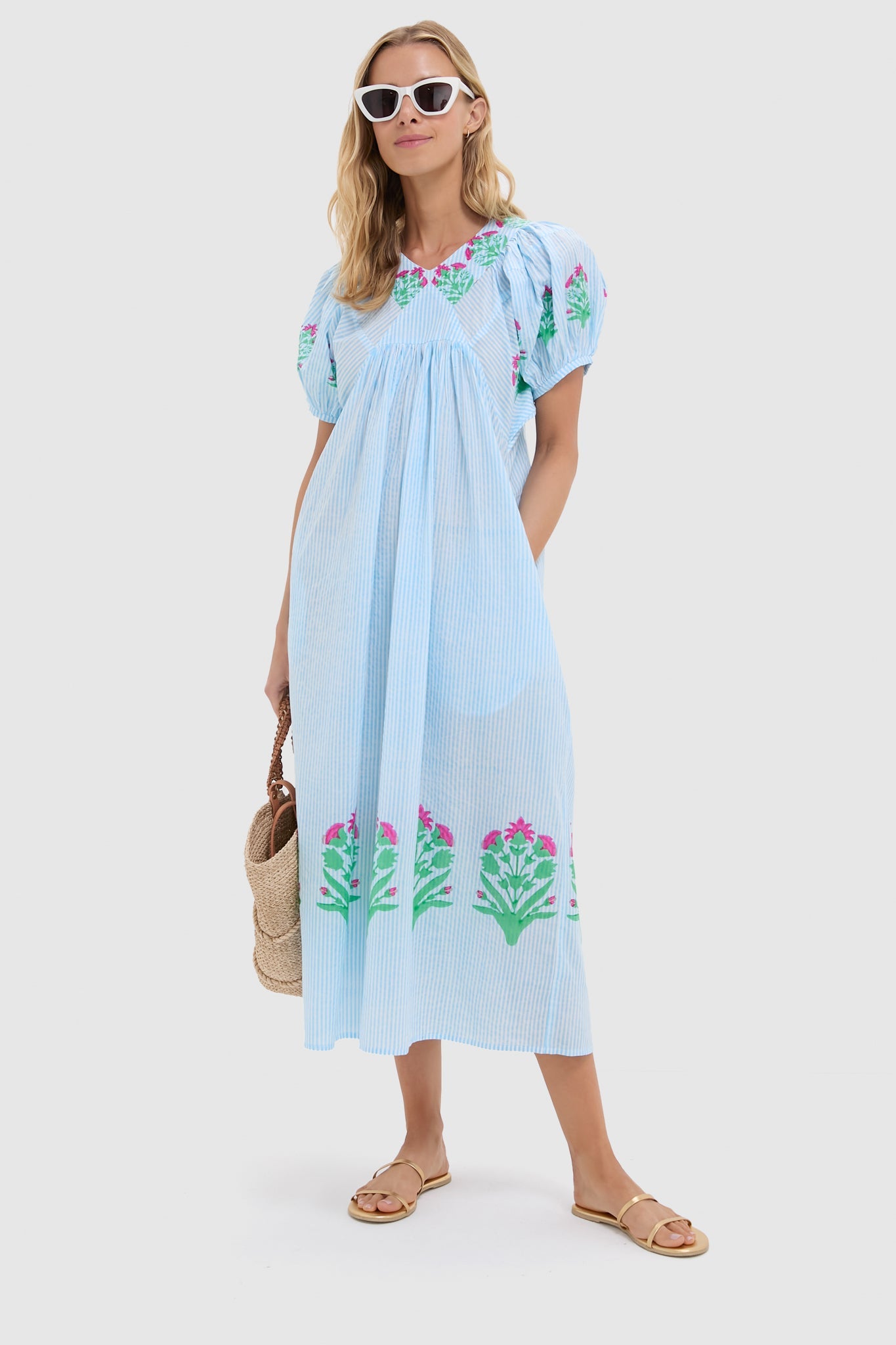 Palladio Garden on Thin Stripe Sai Dress