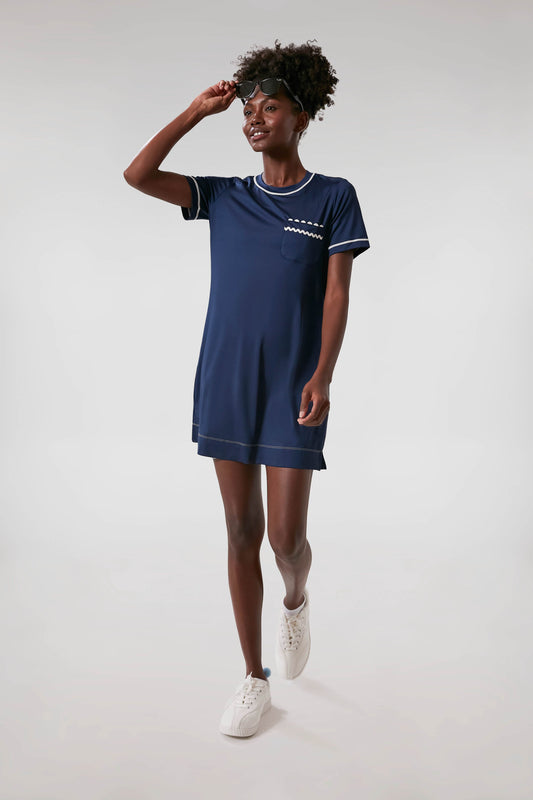 Navy and White Ric Rac Robin Sport Dress