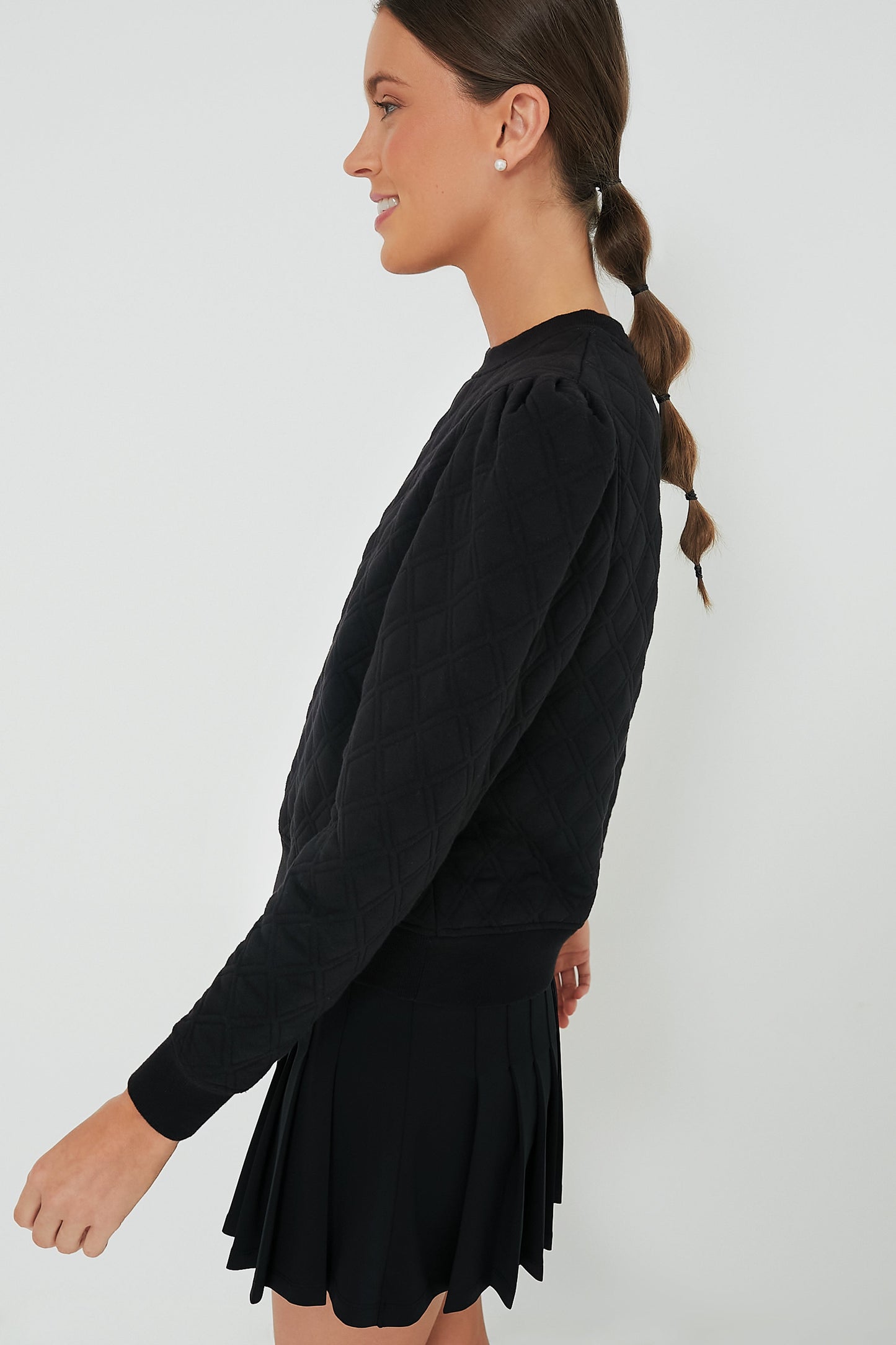 Black Puff Sleeve Campbell Pullover