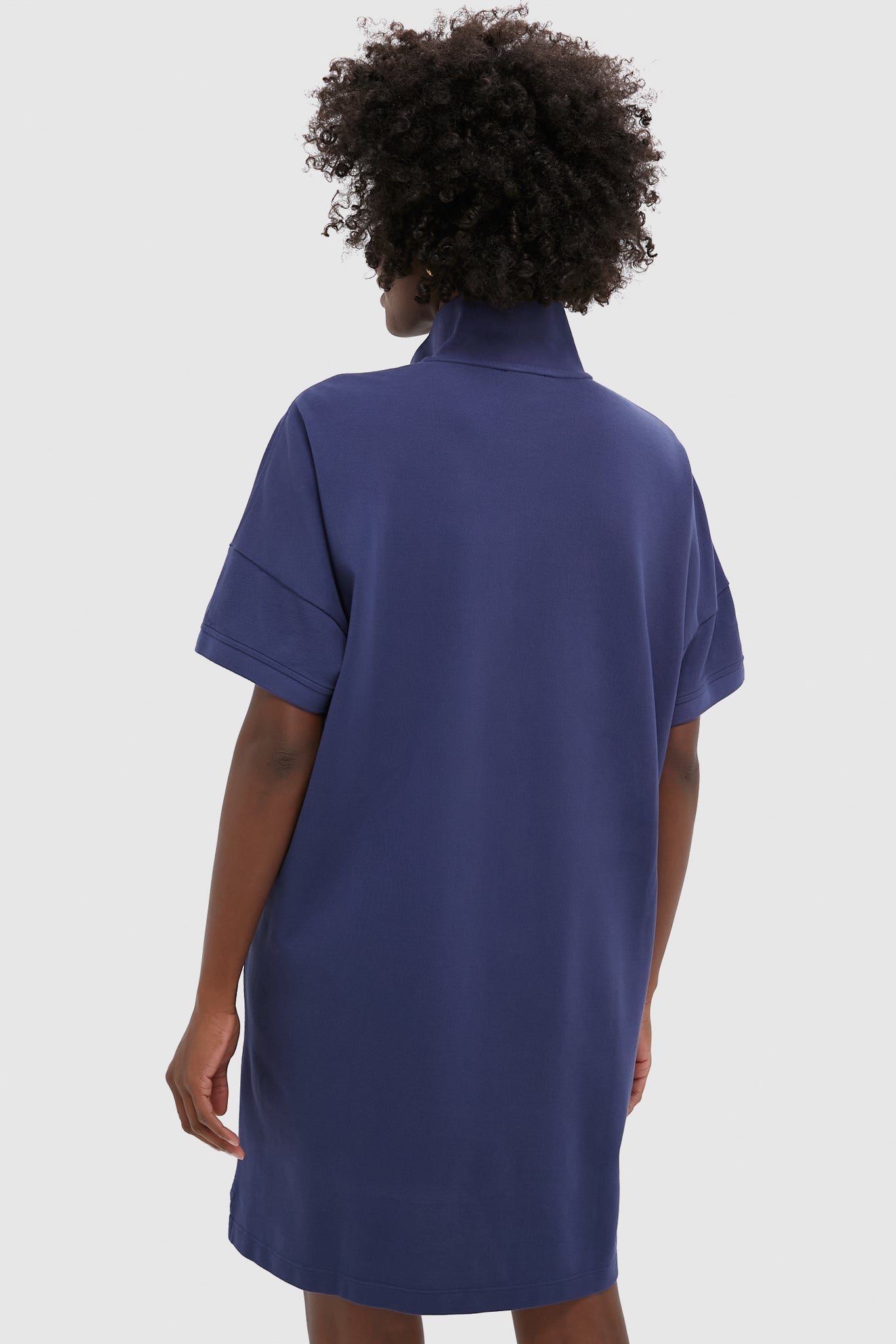 Navy Pique Teller Polo Dress