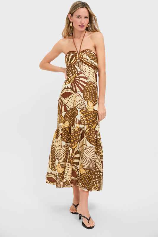 Shell Mix Sand Sleeveless Maxi Dress