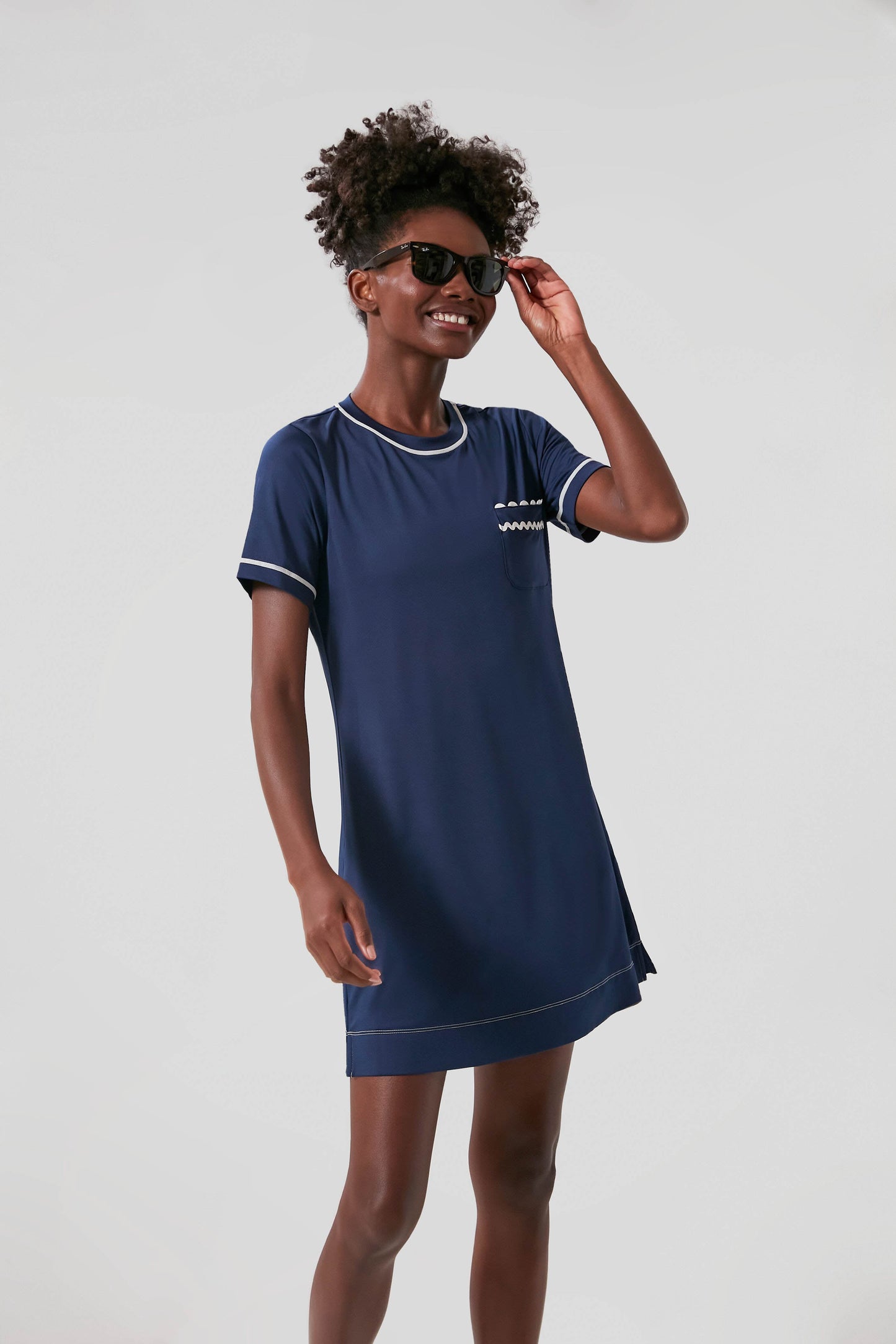 Navy and White Ric Rac Robin Sport Dress