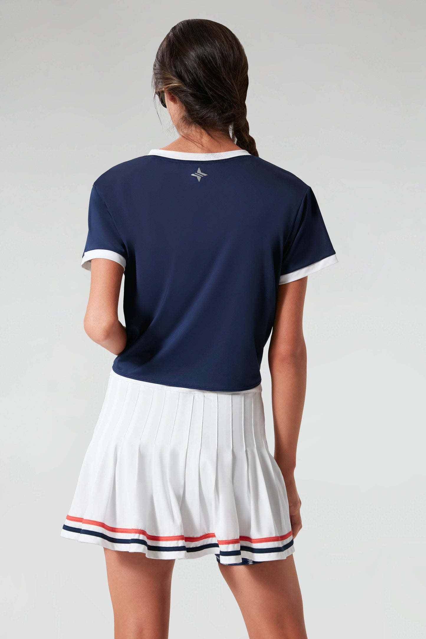 Navy Tie Front Maya Tee
