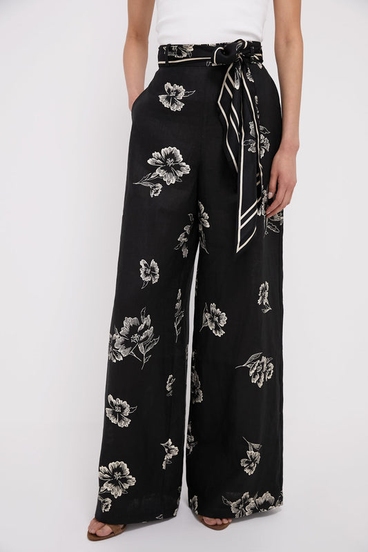 Black Poppy Wideleg Pant