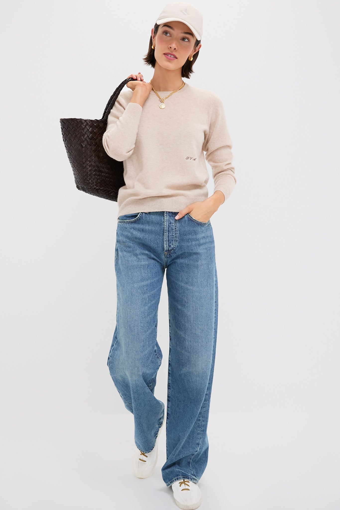 Sandstone Cashmere Crewneck Sweater
