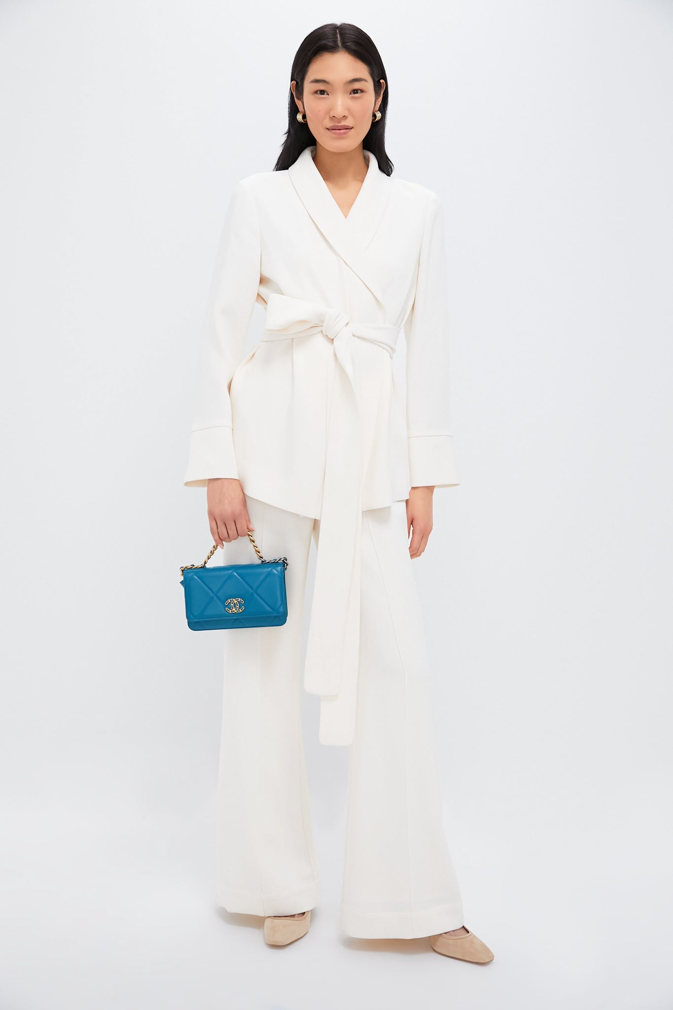 Pearl White Crepe Versailles Pant