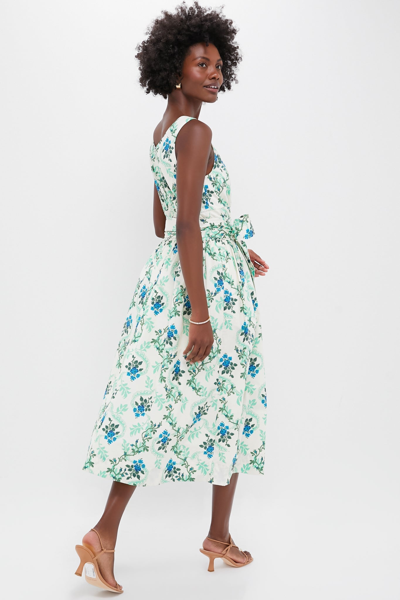 Cerulean Vine Cotton Poplin Sophie Dress