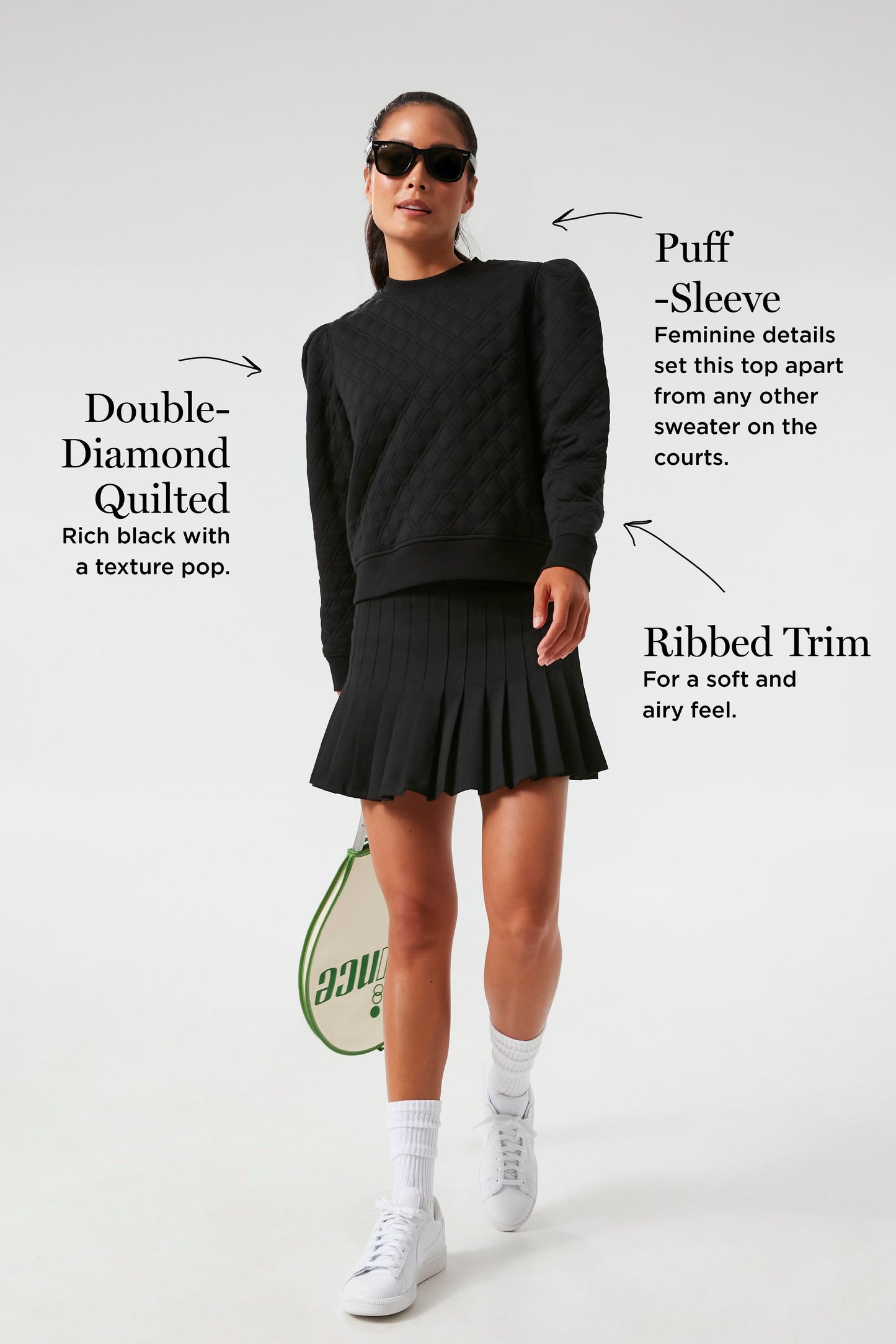 Black Puff Sleeve Campbell Pullover