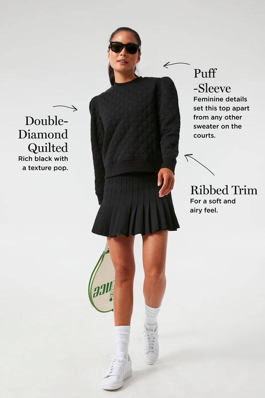 Black Puff Sleeve Campbell Pullover