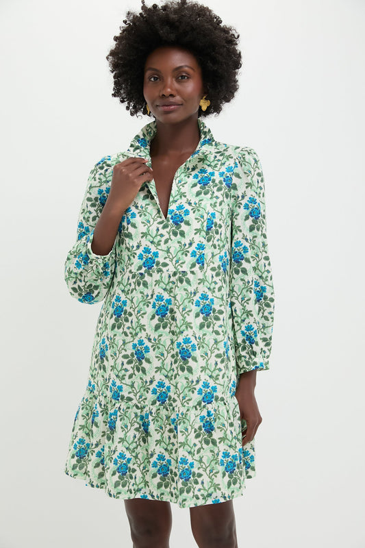 Cerulean Vine Cotton Linen Palmerston Dress