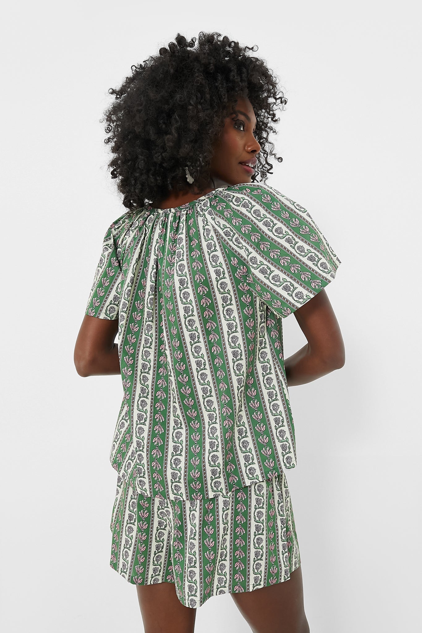 Fern and Floral Stripe Elena Top