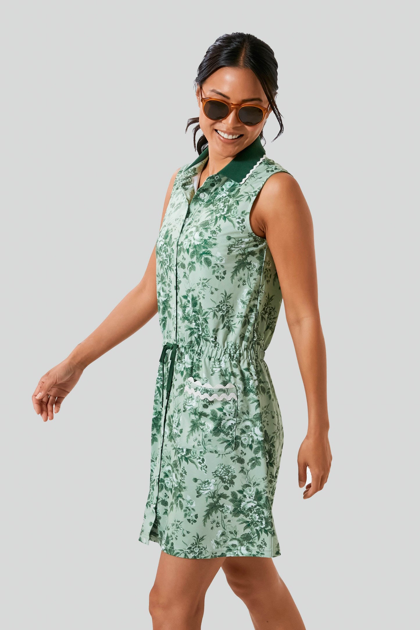 Green Bouquet Sleeveless Alcott Golf Dress
