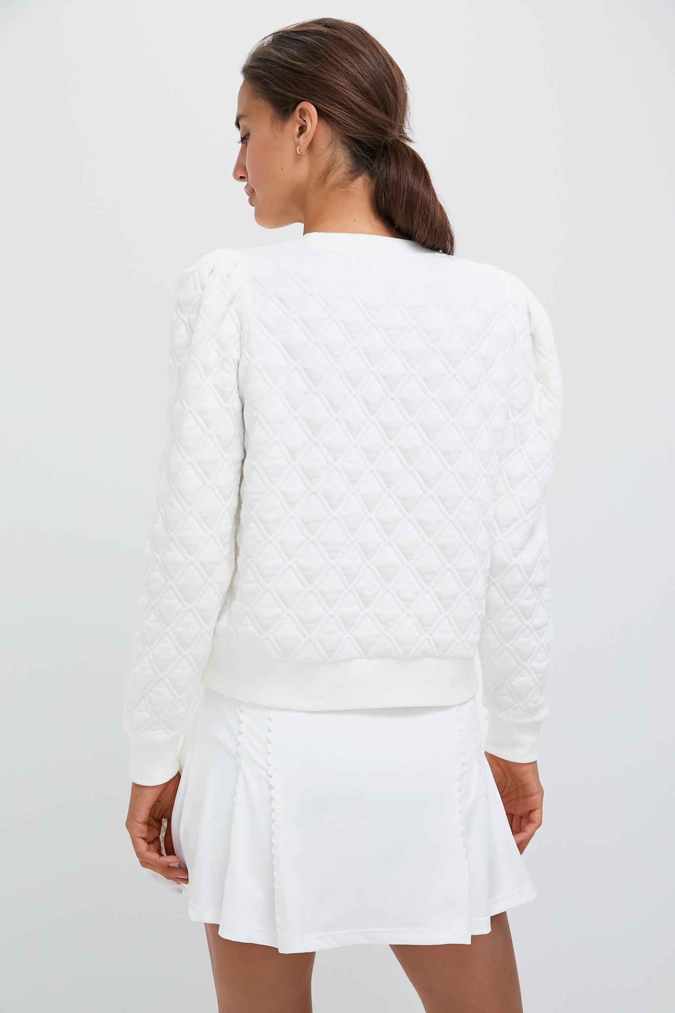 White Puff Sleeve Campbell Pullover