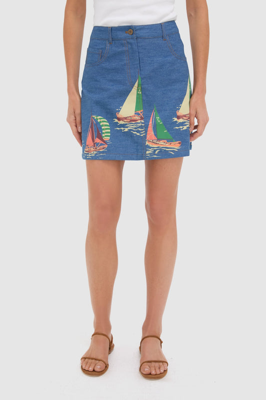 Newport Regatta Chambray Pippa Mini Skirt