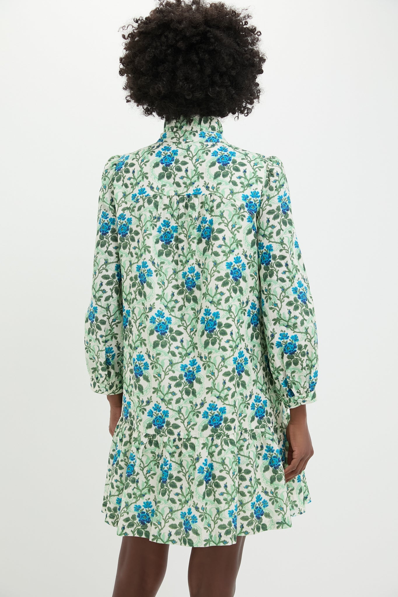 Cerulean Vine Cotton Linen Palmerston Dress