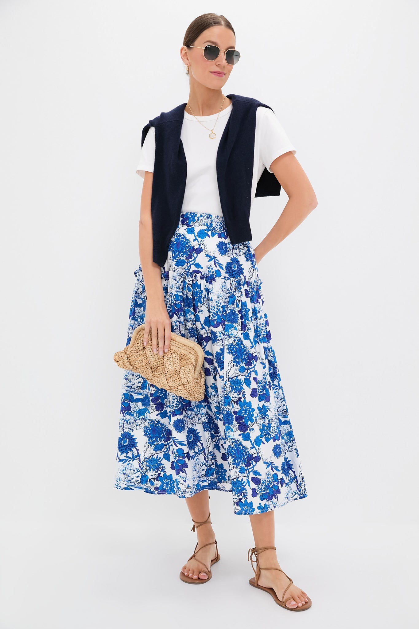 Indigo & Blue Floral Isla Maxi Skirt