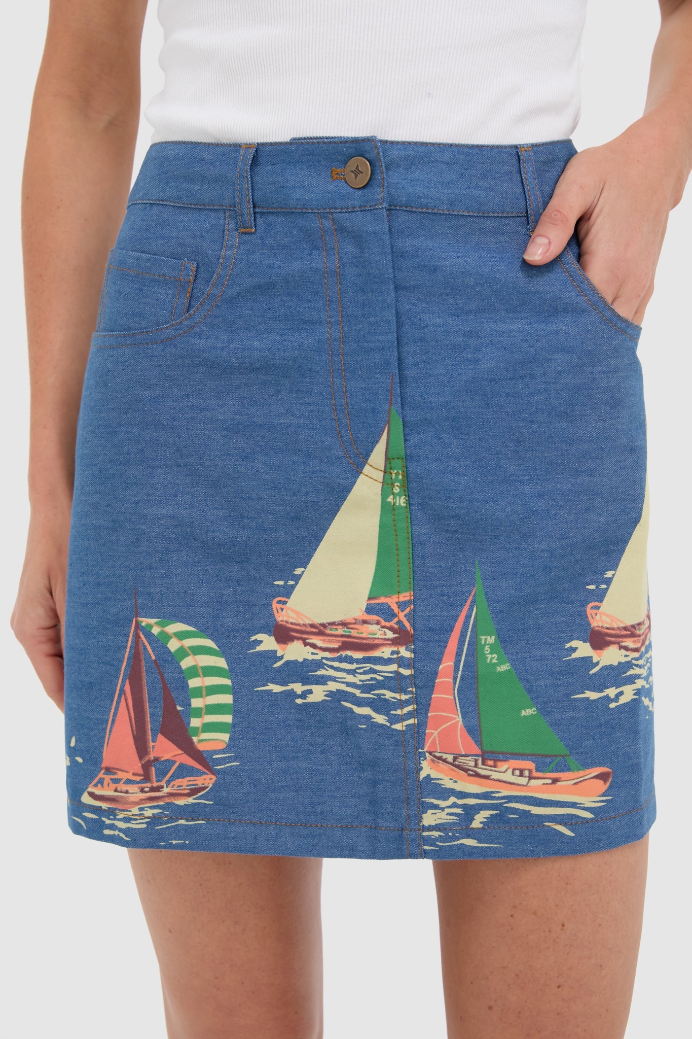 Newport Regatta Chambray Pippa Mini Skirt