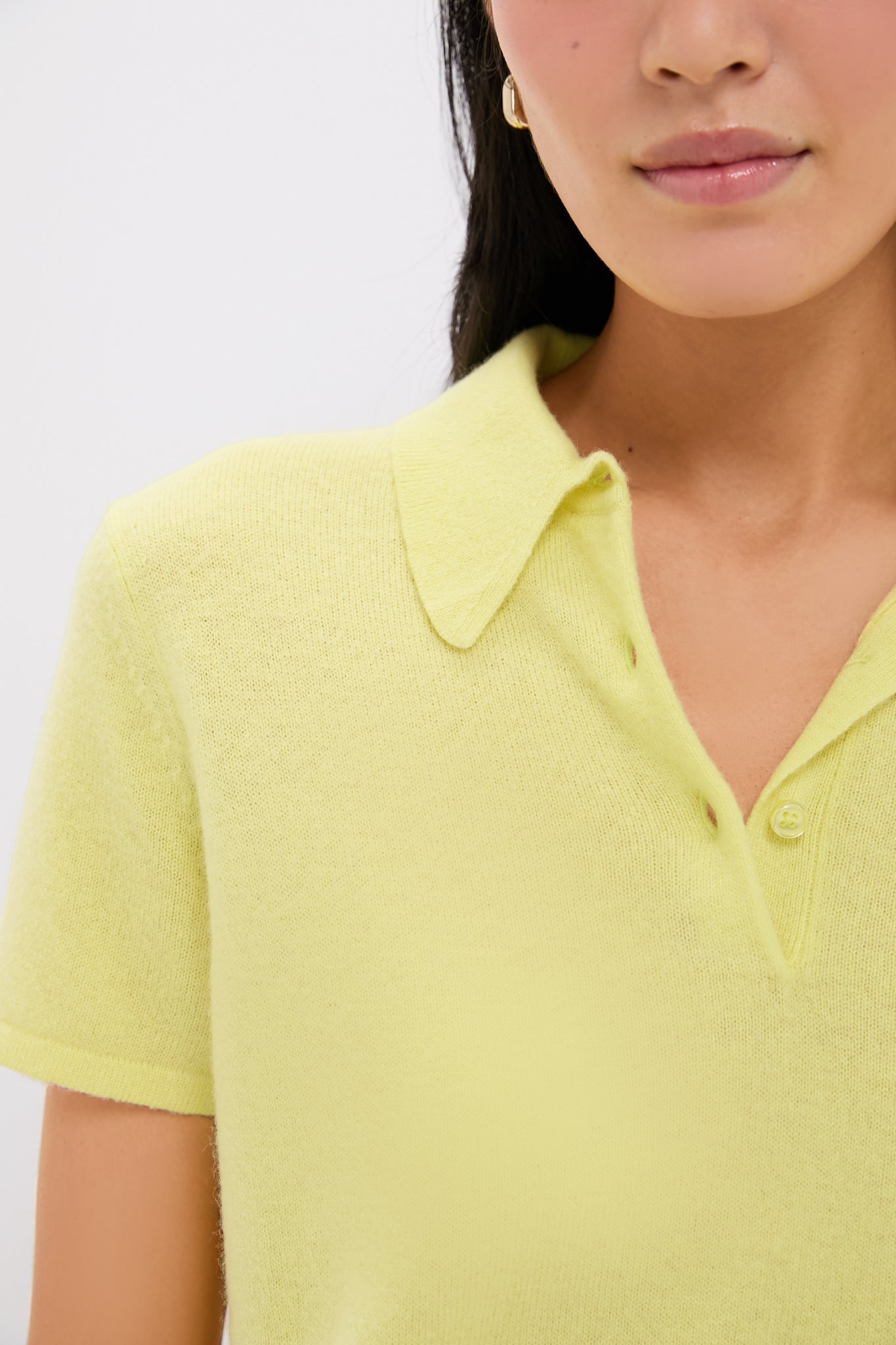Citron Cashmere Short Sleeve Polo