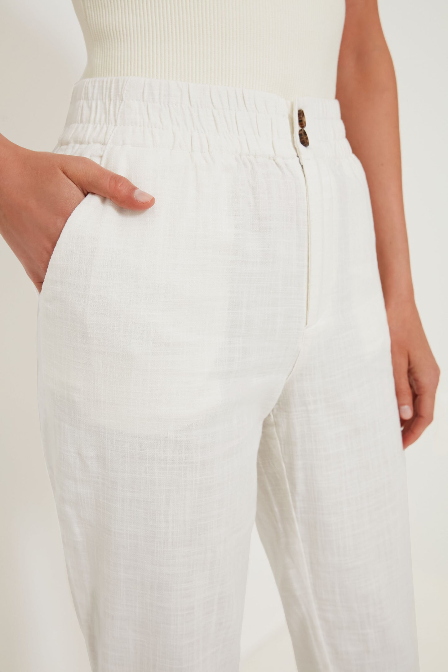 White Pull-On Pant