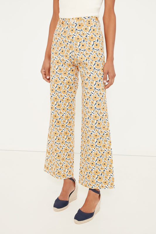 Sharon's Flowers Gold Everyday Pant