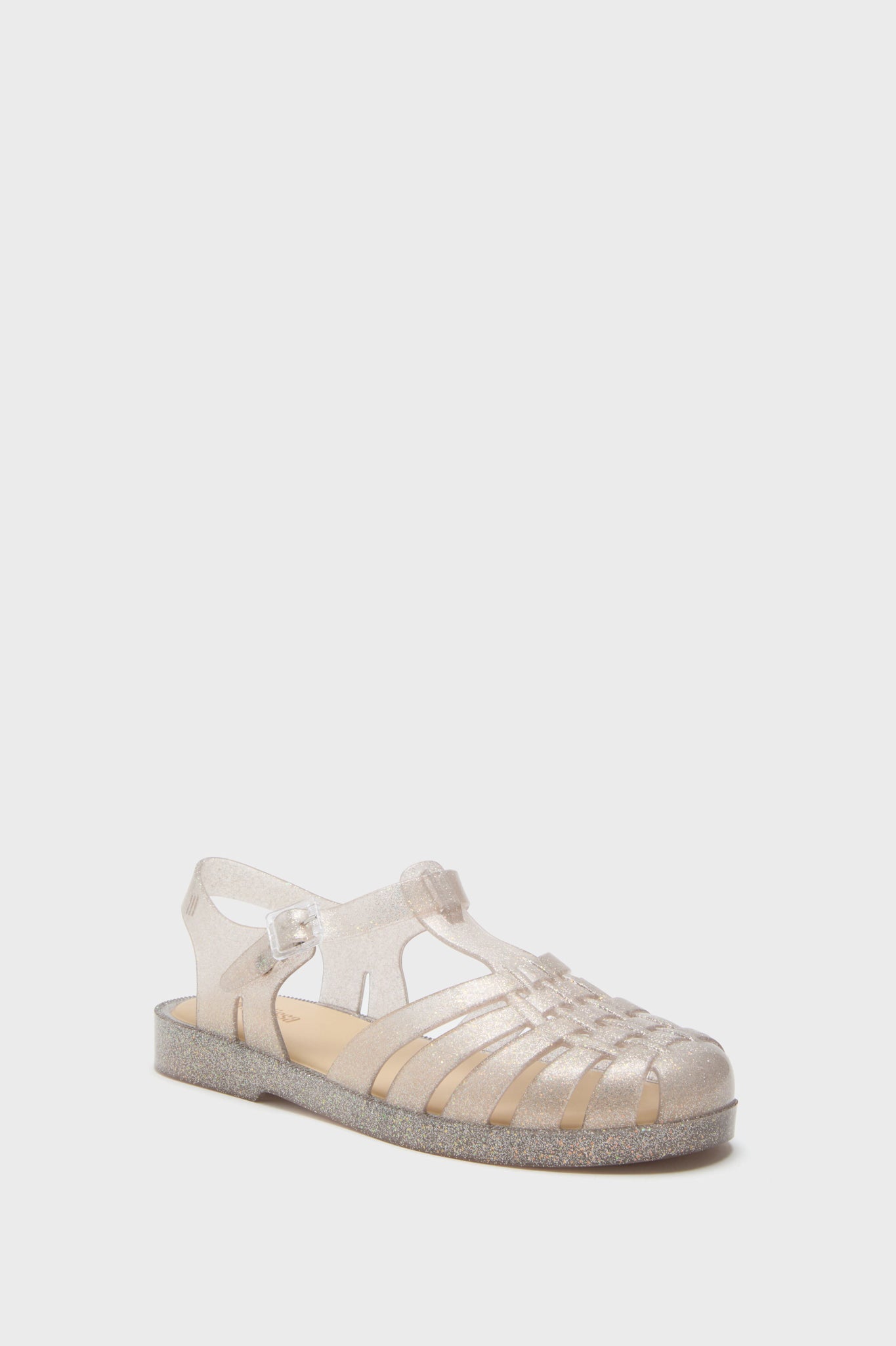 Beige Silver Glitter Possession Sandals