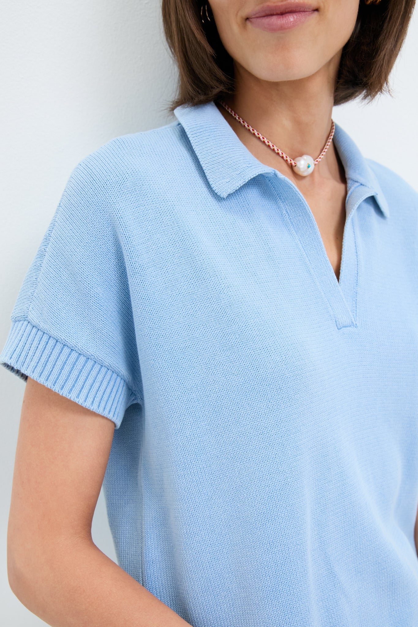 Blue Stonewashed Shawn Sweater Polo