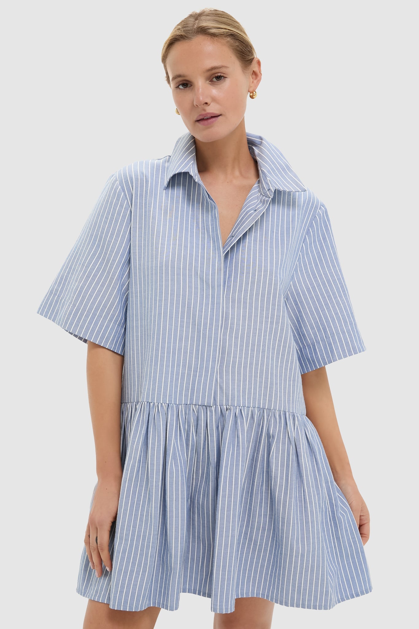 Blue Stripe Piper Shirt Dress