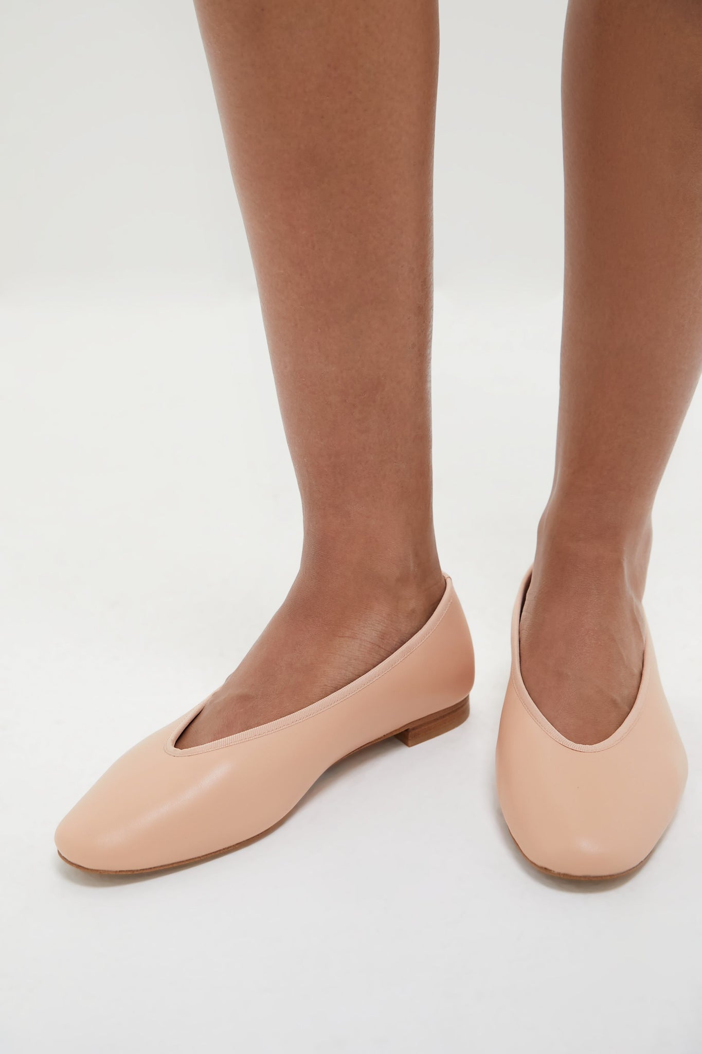 Ballet Pink Leather Nina Flats