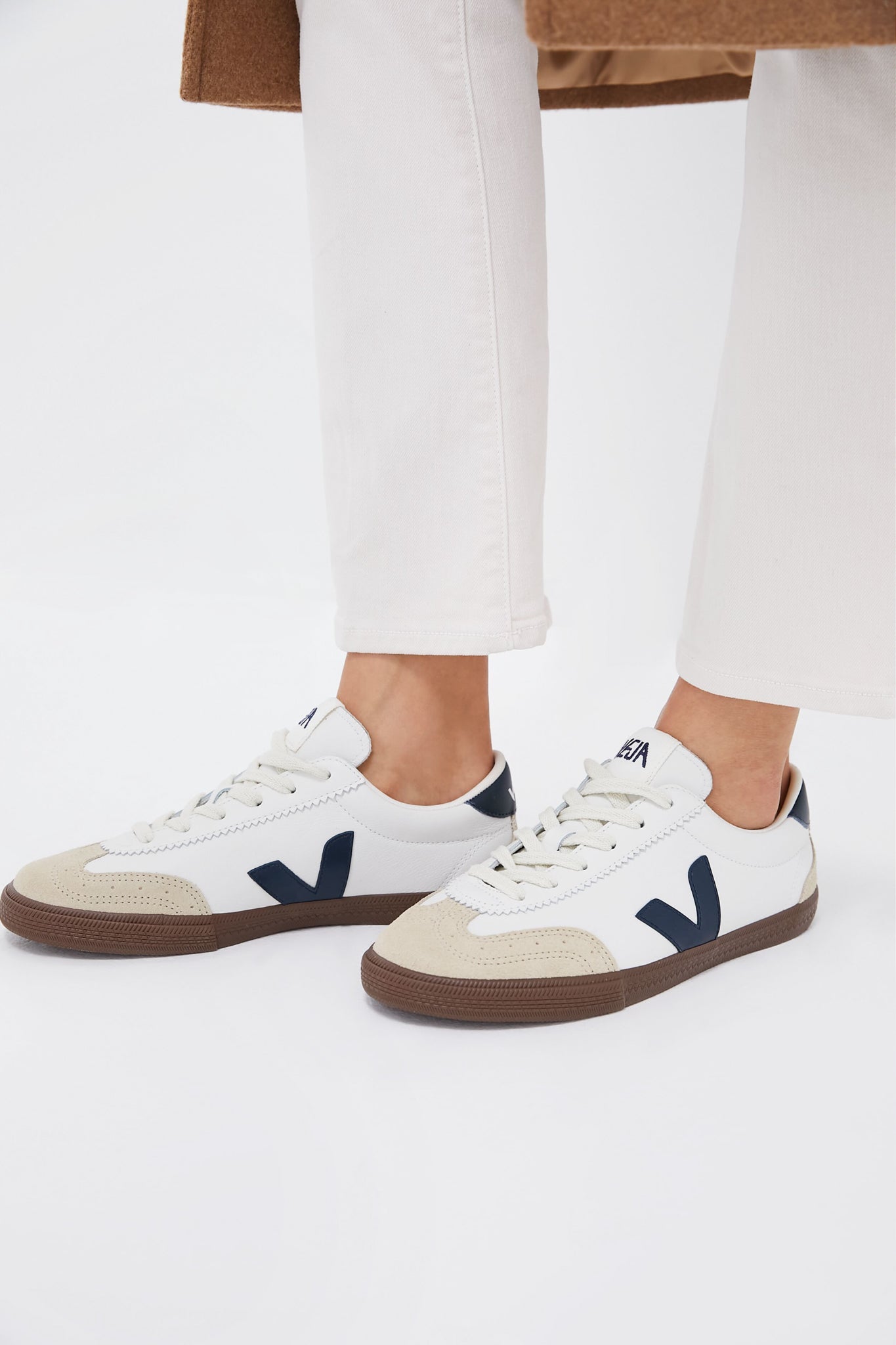White Nautico Bark Volley Sneakers