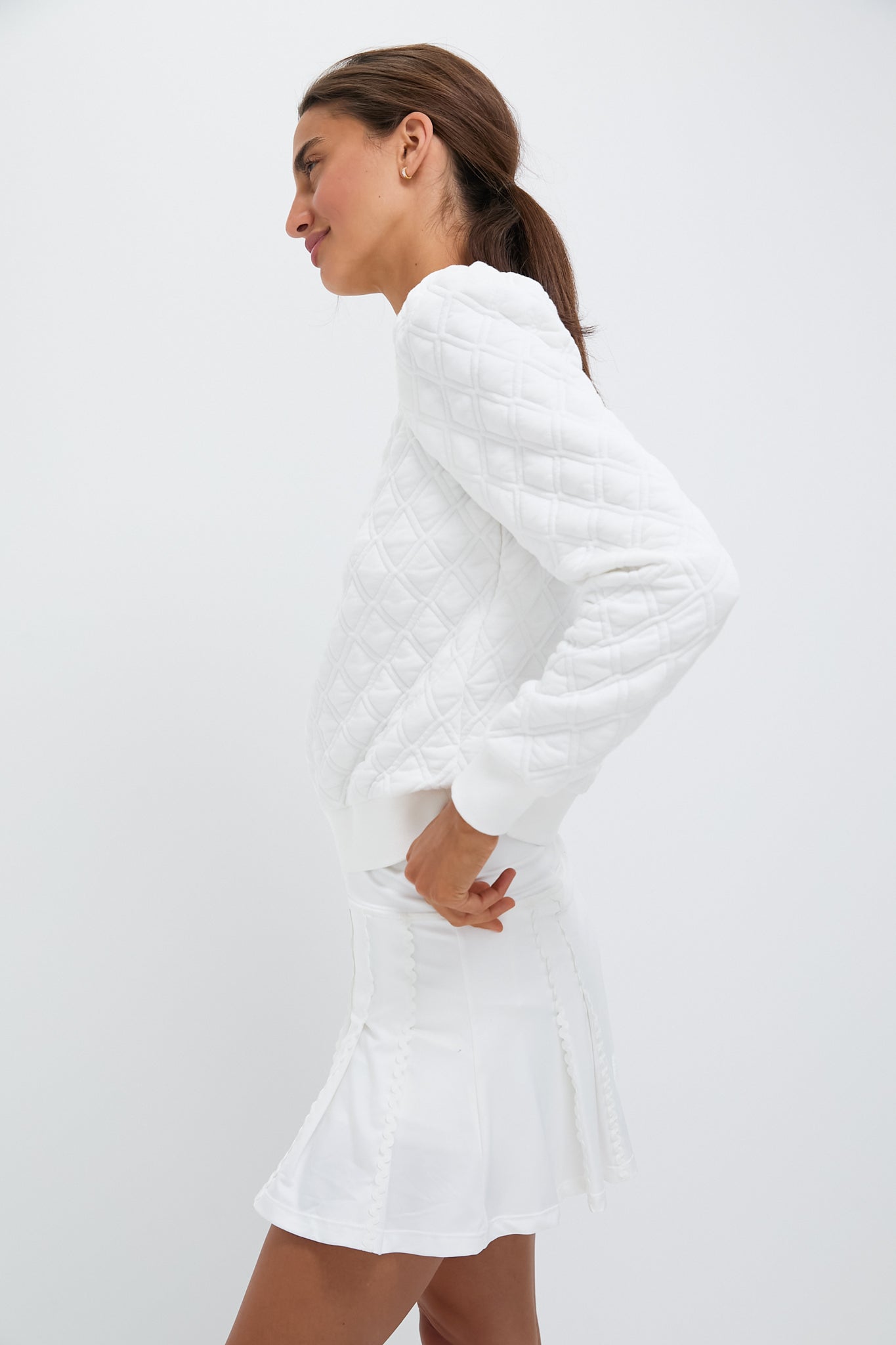 White Puff Sleeve Campbell Pullover