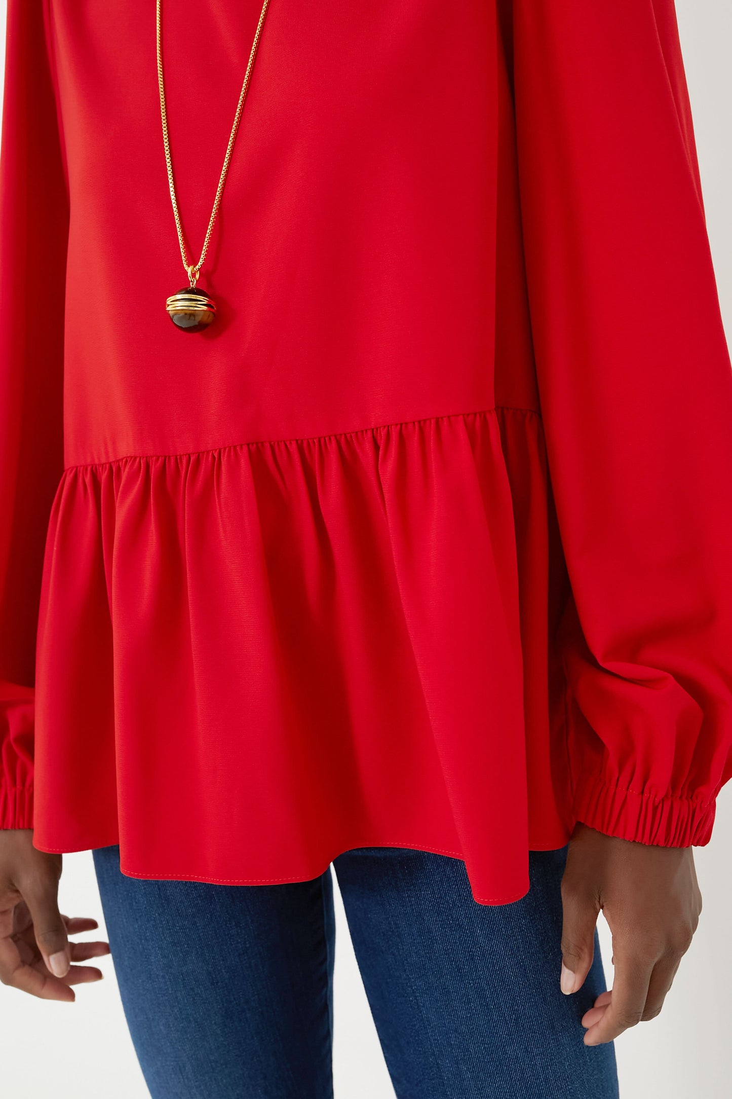 Red Carlota Peplum Blouse