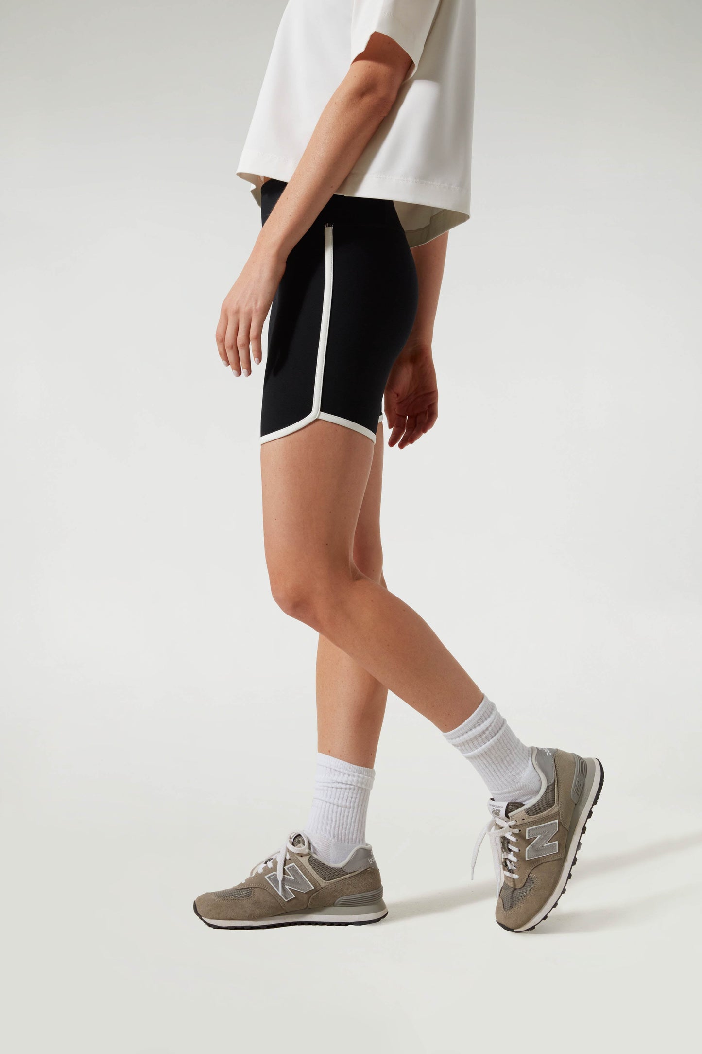 Black Piped Cathy Bike Short