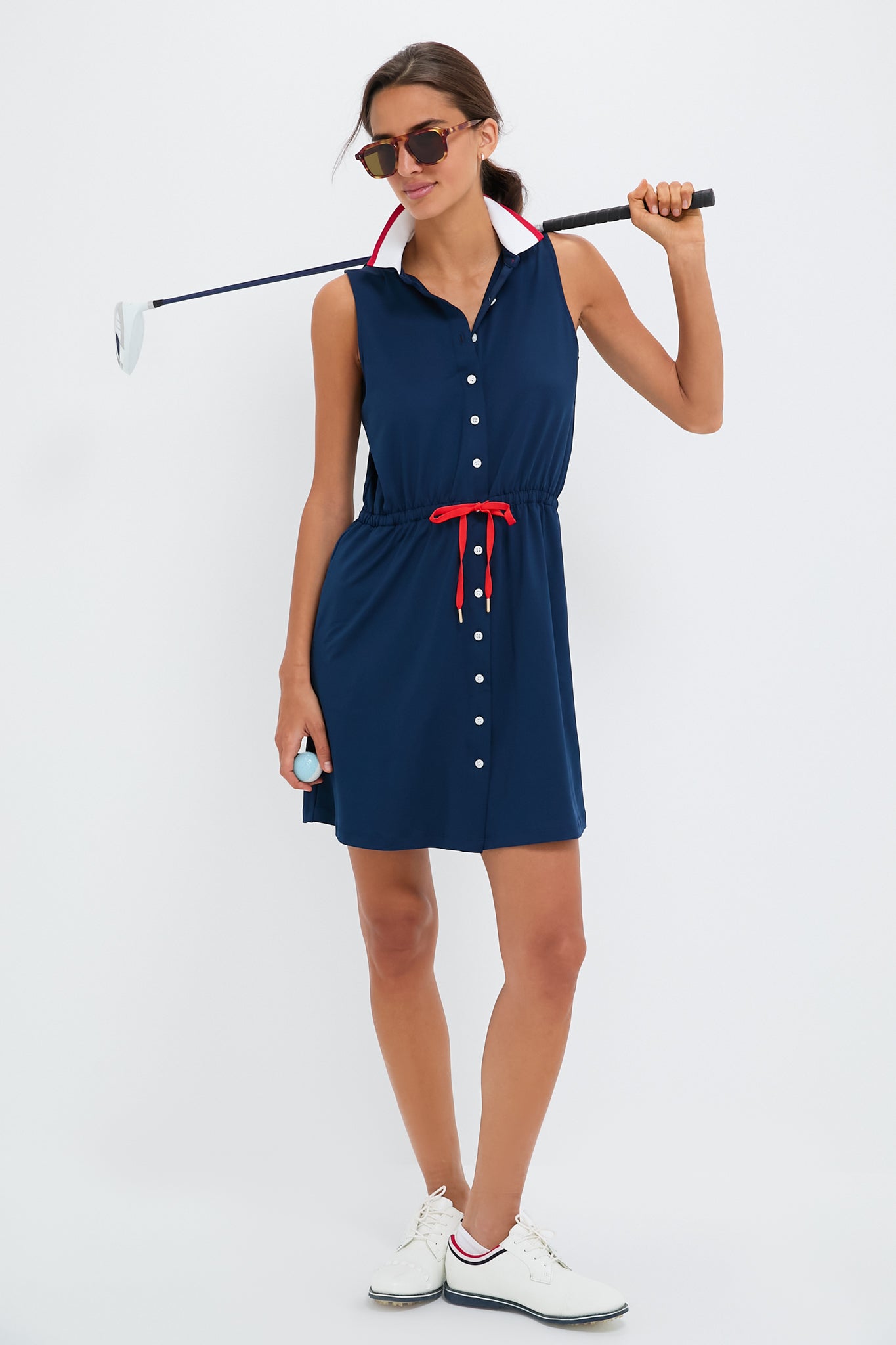 Navy Sleeveless Alcott Golf Dress