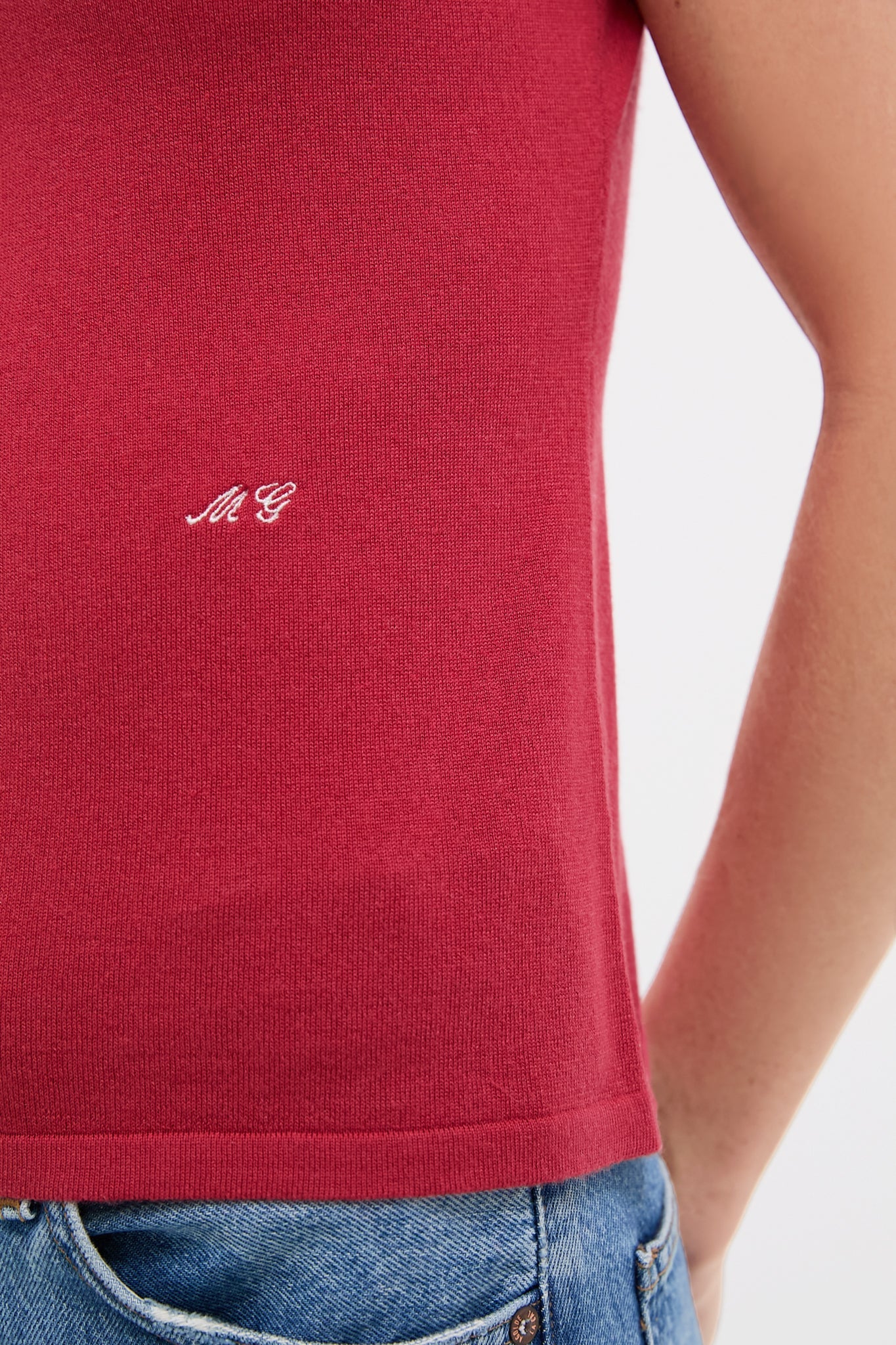 Red Cashmere Silk Blend Katie Tee