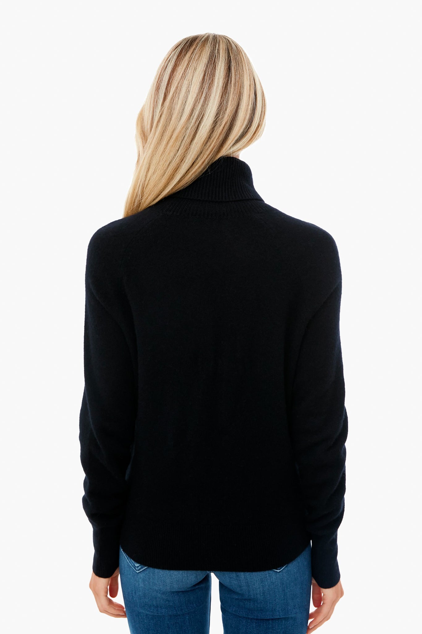 Black Ribbed Trim Turtleneck