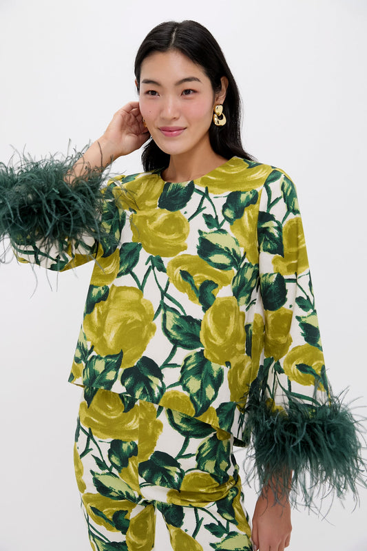 Giverny Gardens Stretch Cotton Maxine Top