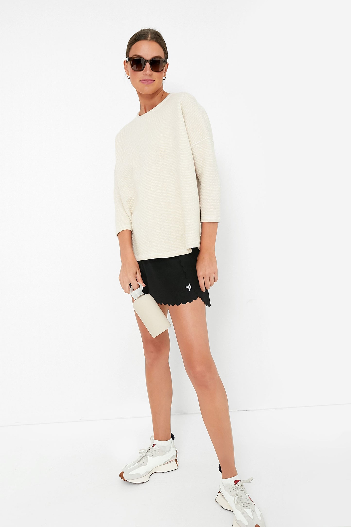 Reversible Heathered Ivory Ally Swing Sweatshirt