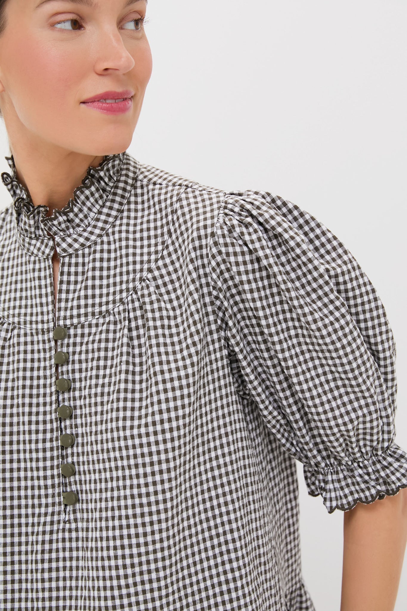 Green Gingham Mini Selena Dress