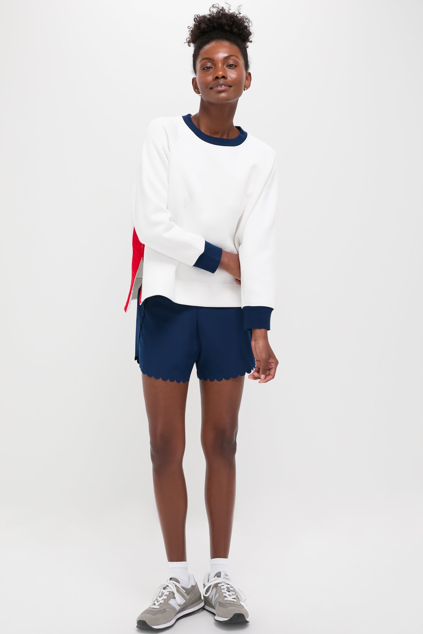 Navy Scallop Marisa Short
