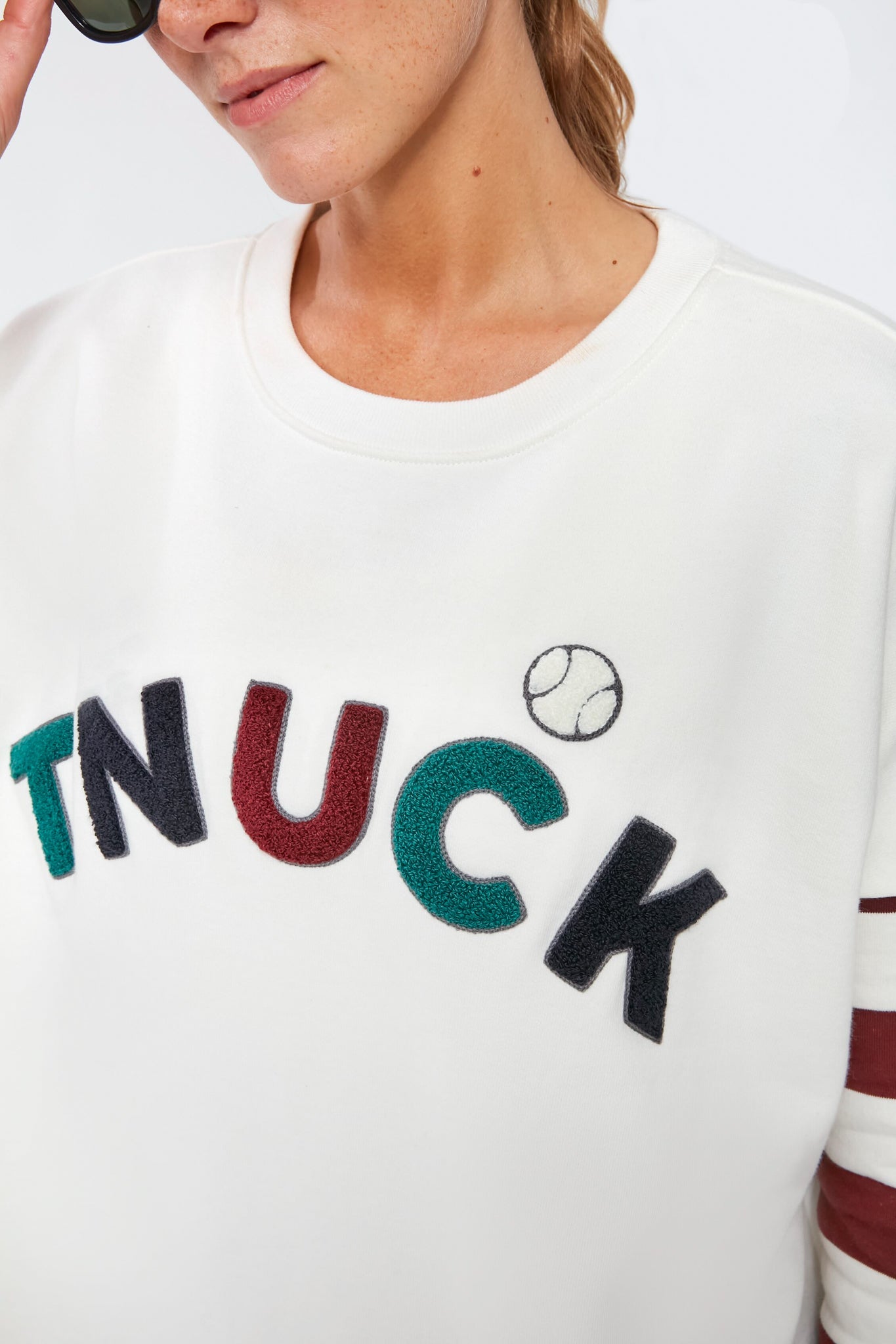 White Varsity Ally Swing Sweatshirt