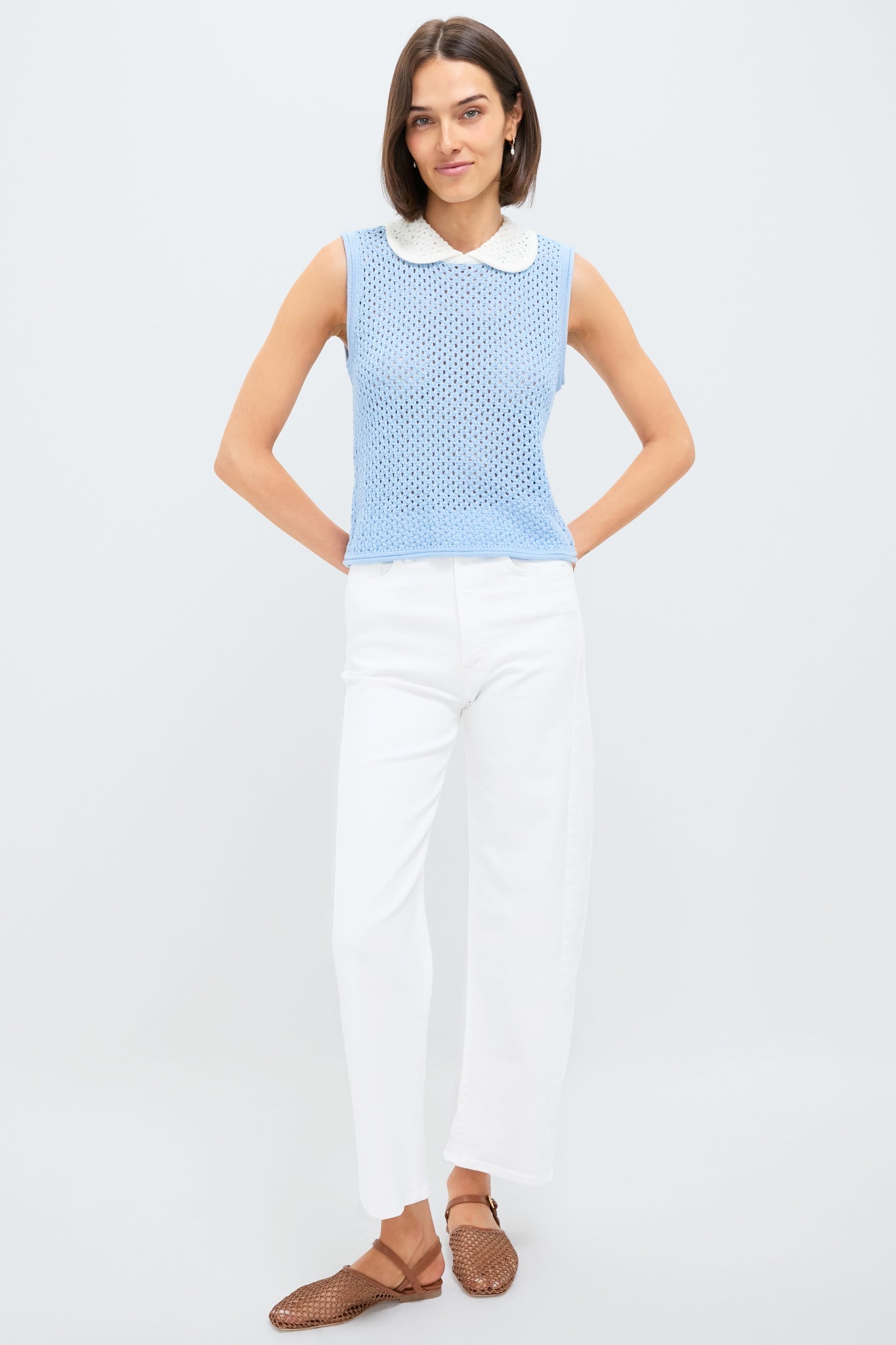 Blue and White Wendy Sweater Tank