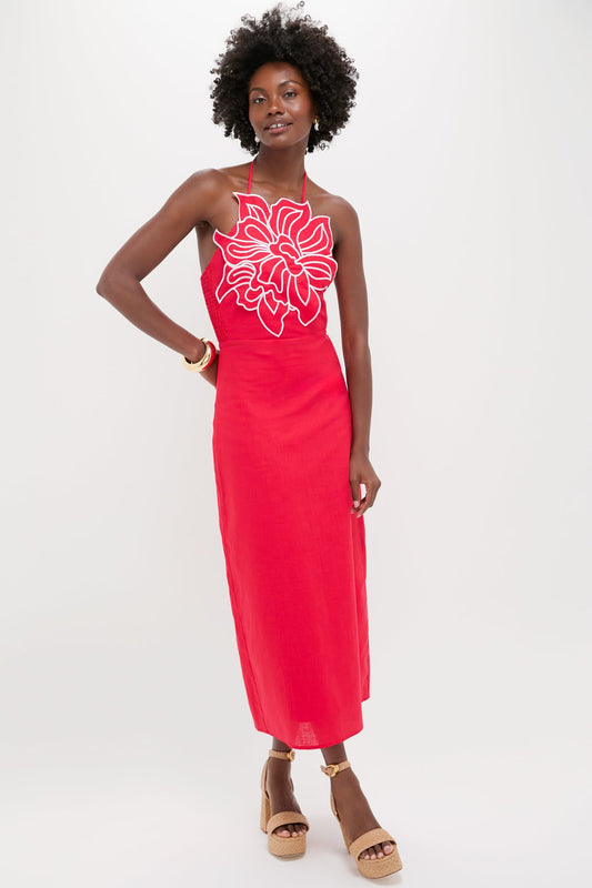 Poppy Red Florian Maxi Dress