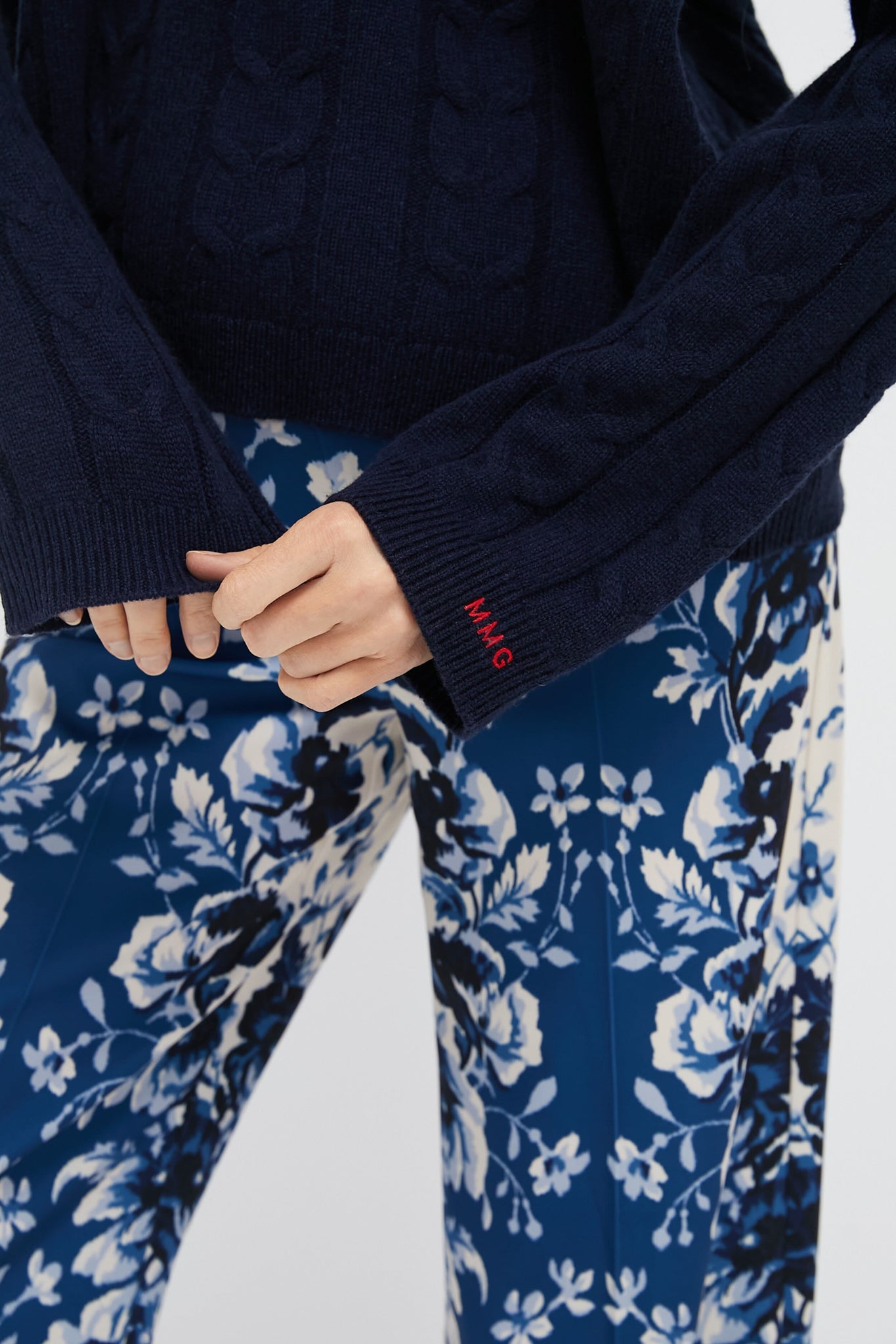 Navy Cashmere Eloise Cableknit Sweater