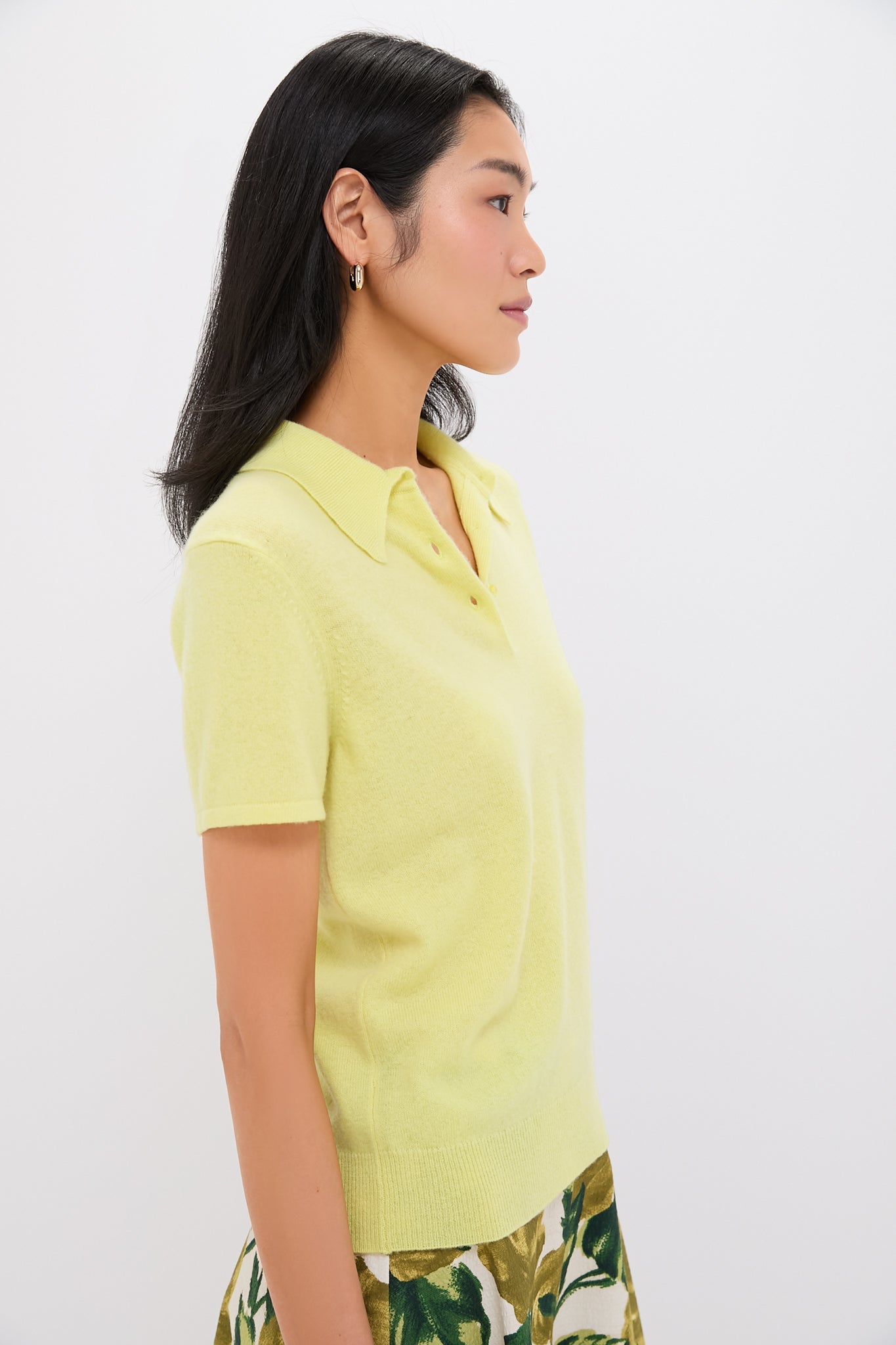 Citron Cashmere Short Sleeve Polo