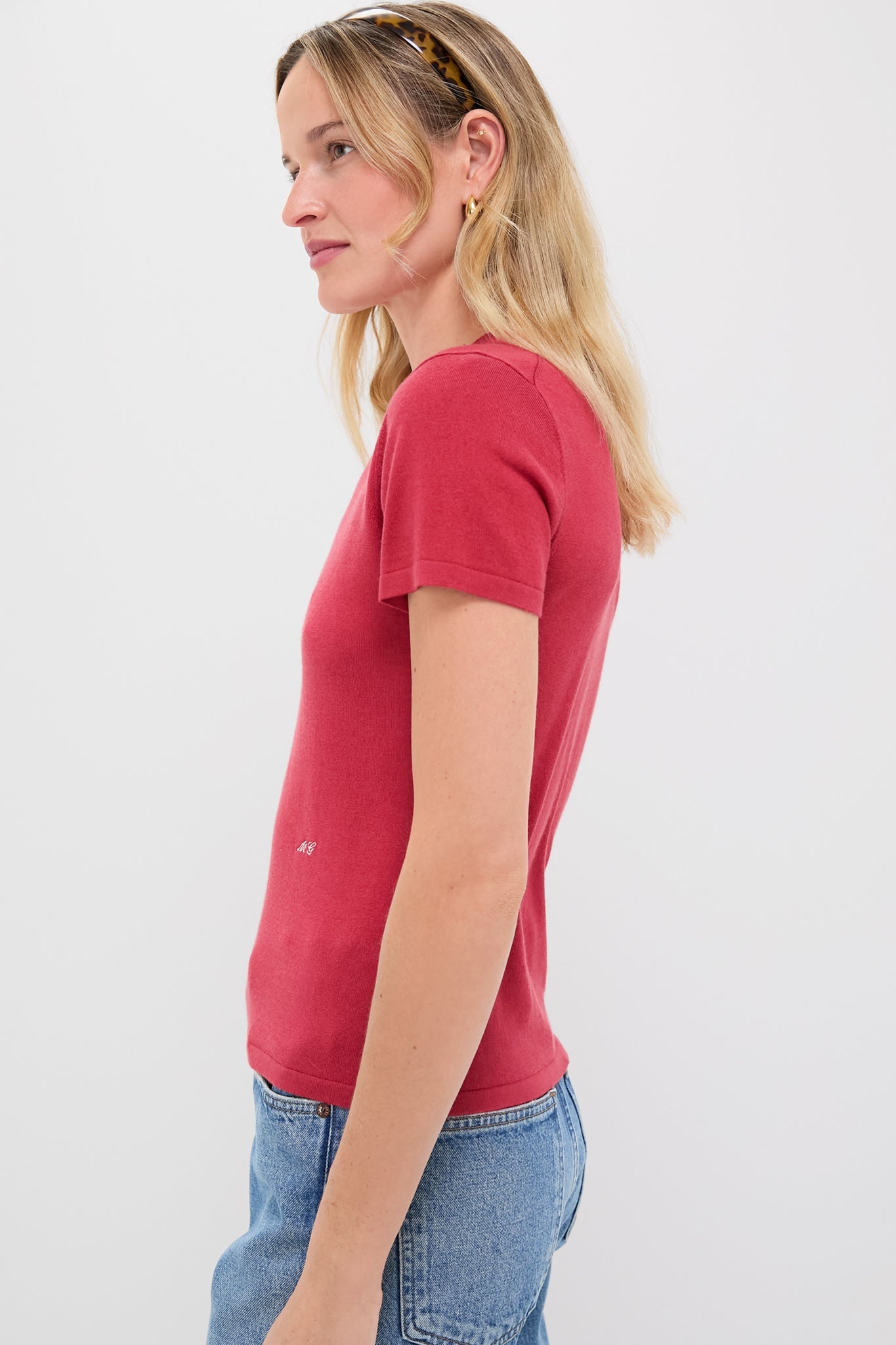 Red Cashmere Silk Blend Katie Tee