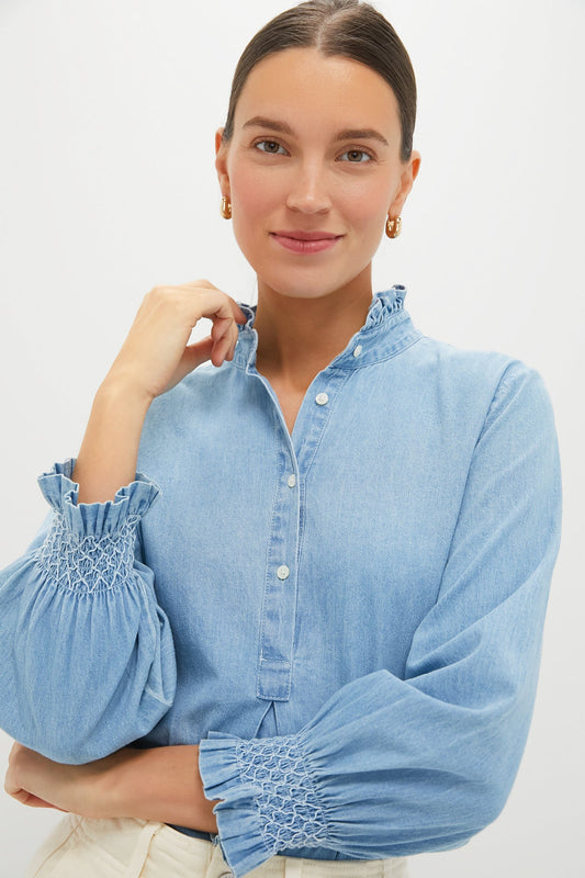 Chambray Teagan Popover Top