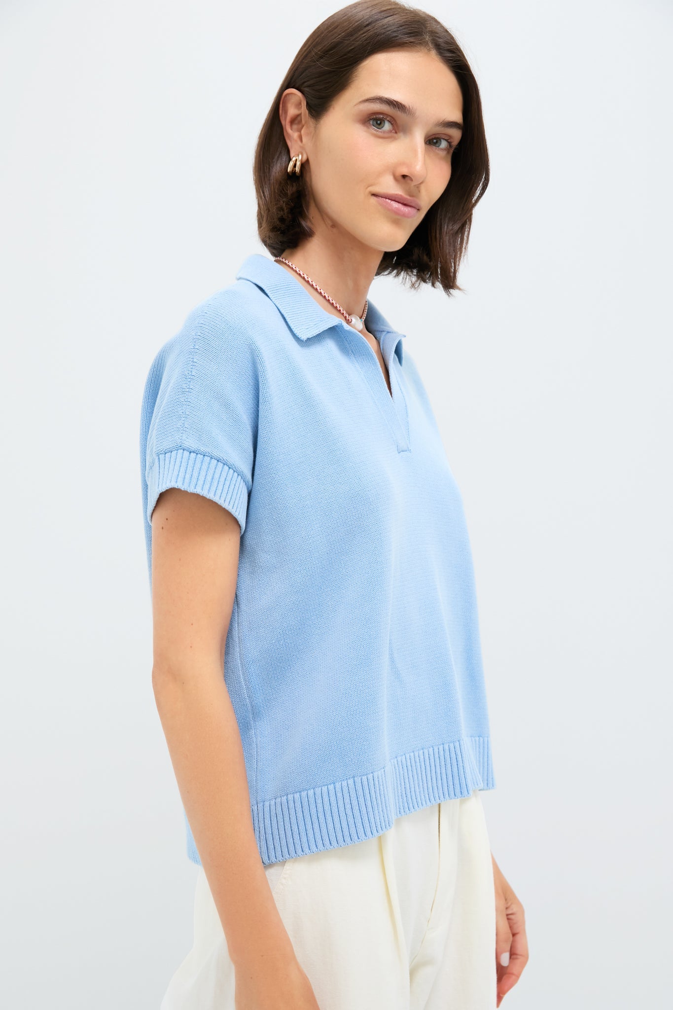 Blue Stonewashed Shawn Sweater Polo