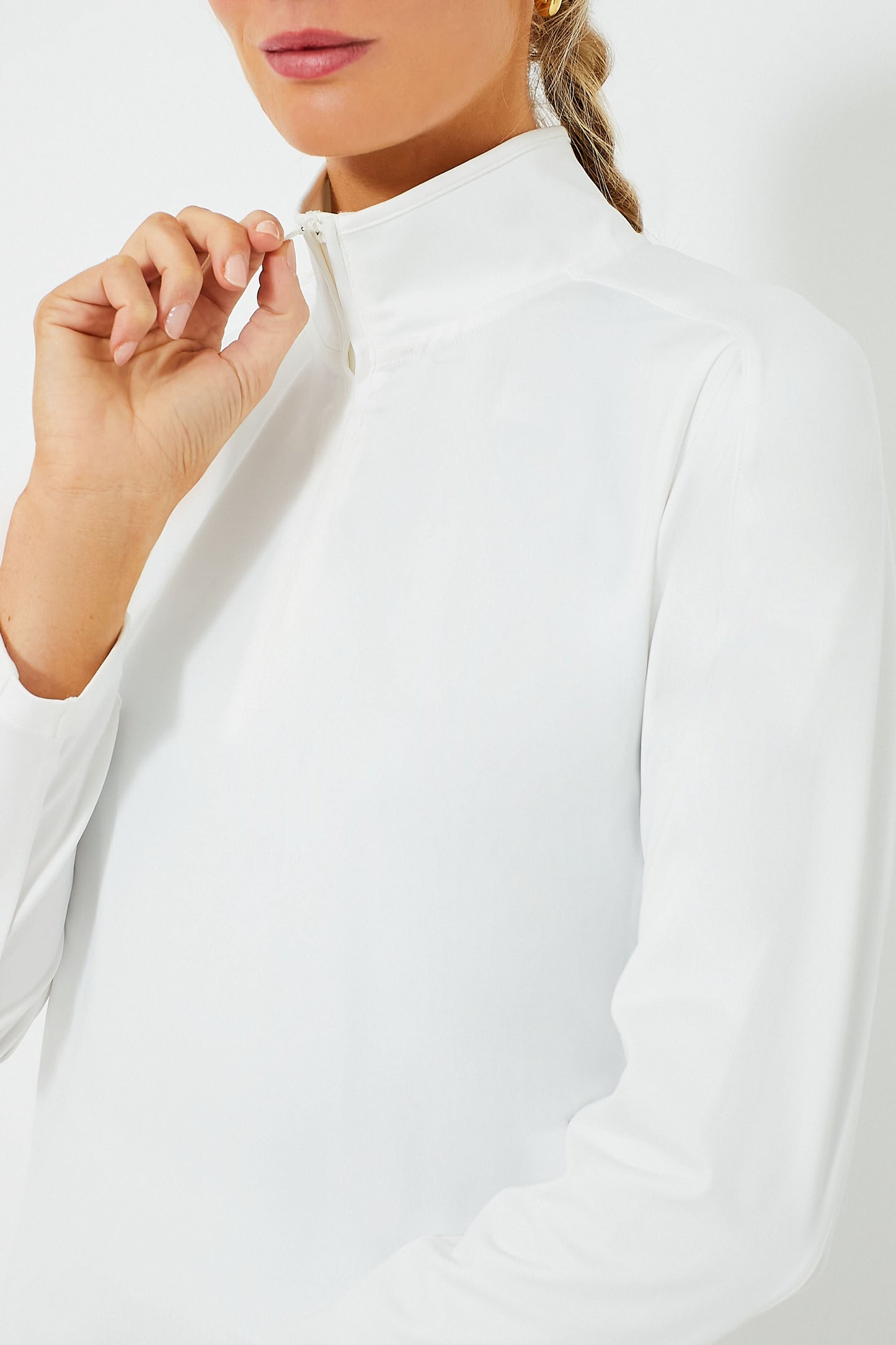 White Carver Quarter Zip Tee