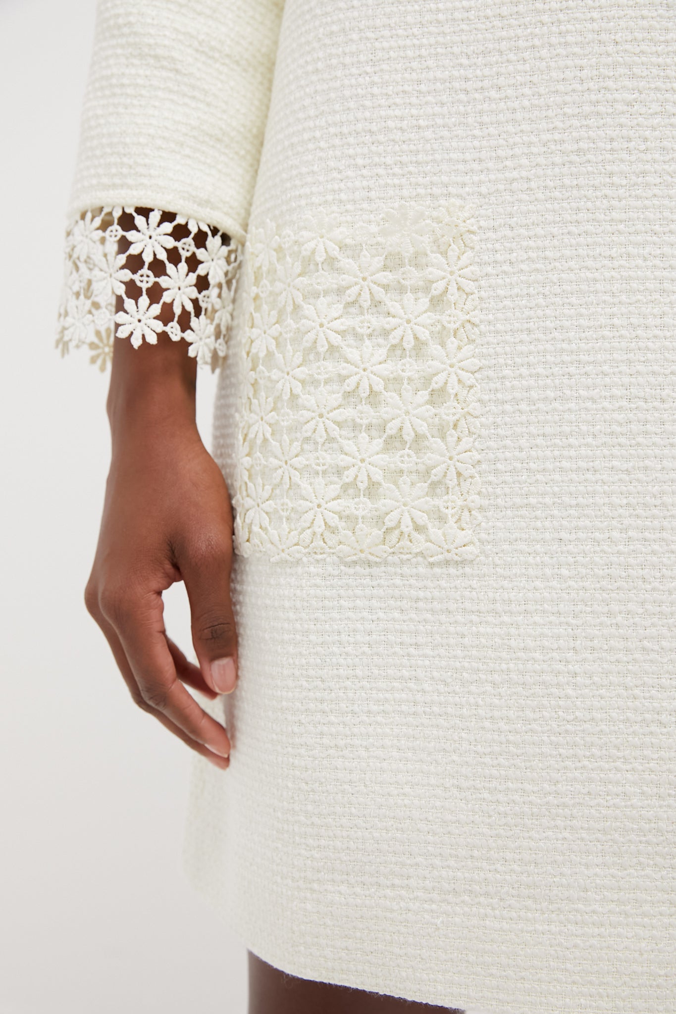 Cream Tweed Nava Dress