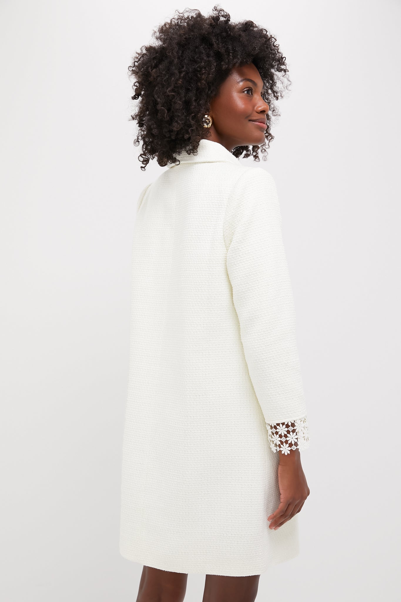 Cream Tweed Nava Dress